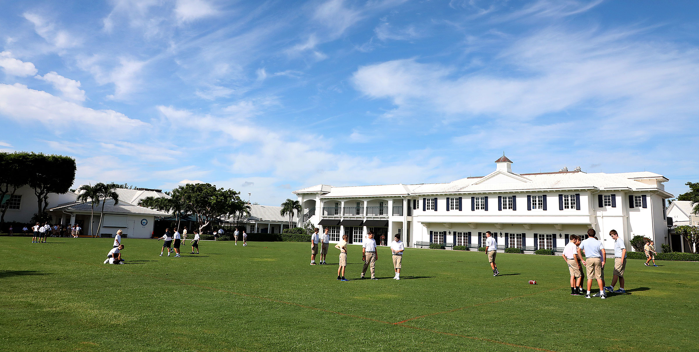 gulf stream private school students on the grass