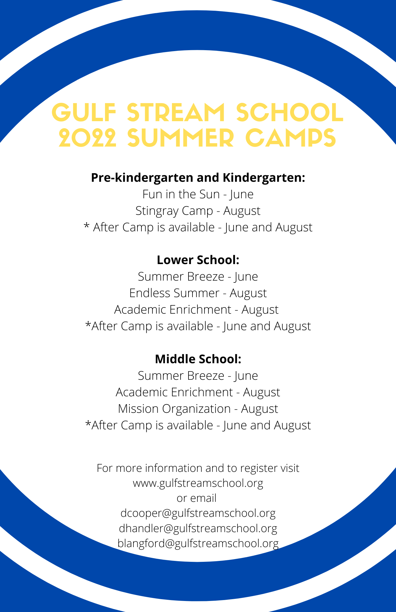 Summer Programs Gulf Stream School